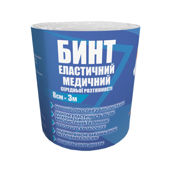Бинт еластичний Teta® 8см*3м середньої розтяжності